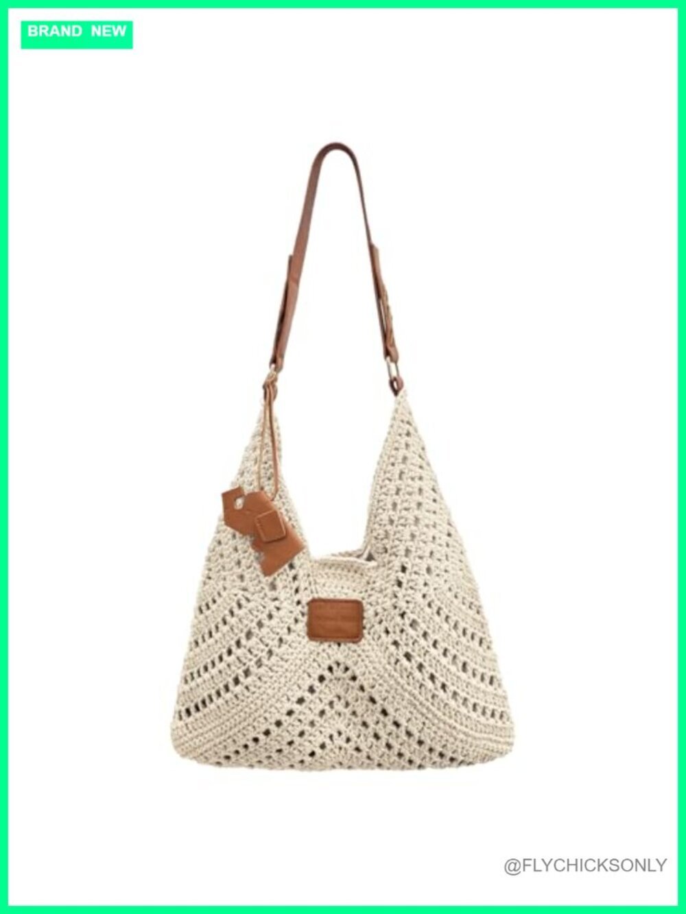 Handwoven Crochet Beach Tote Bag Woven Shoulder Purse Summer